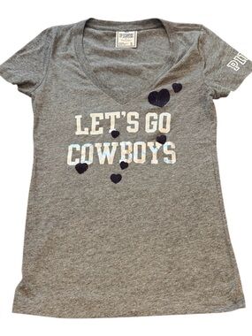Dallas Cowboys Tee Shirt, Victoria’s Secret PINK, Gray, Size Small, Vintage!